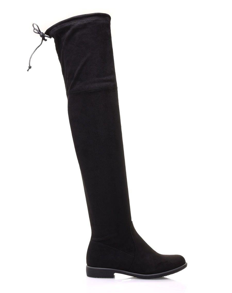 Cuissardes noires en suédine ajustables