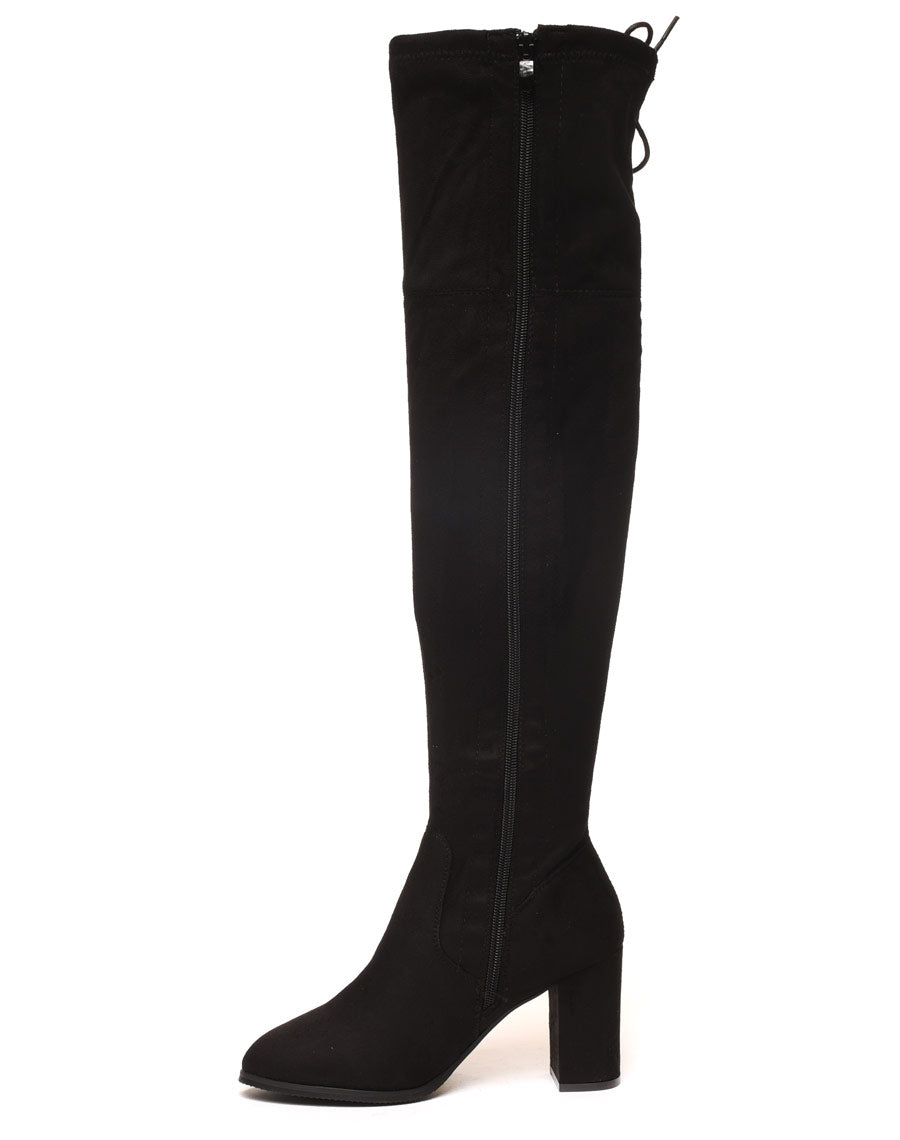 Cuissardes à talons ajustables en haut intérieur fourré