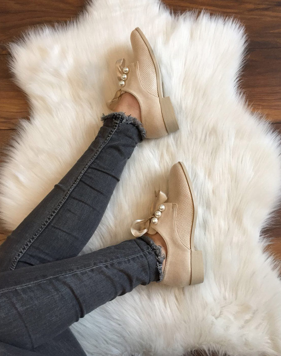 Derbies beiges en suédine