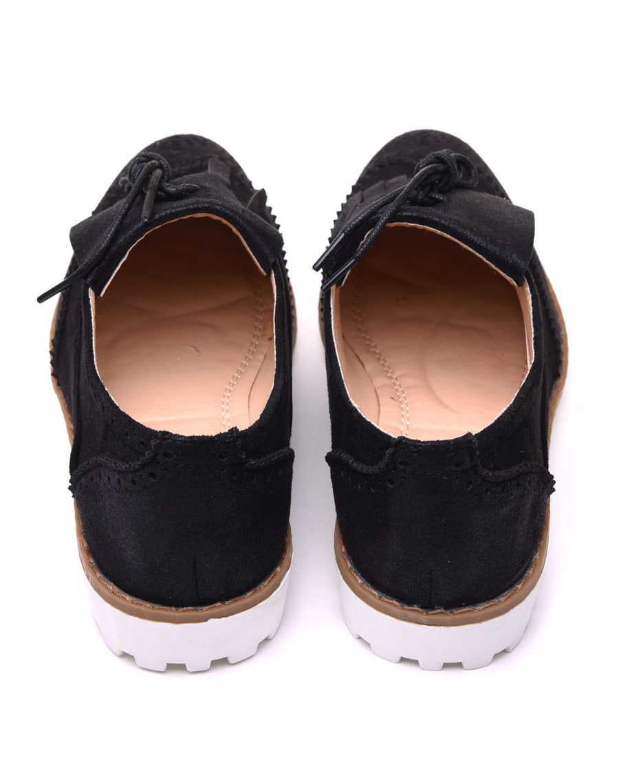 Derbies bi matières noires à franges