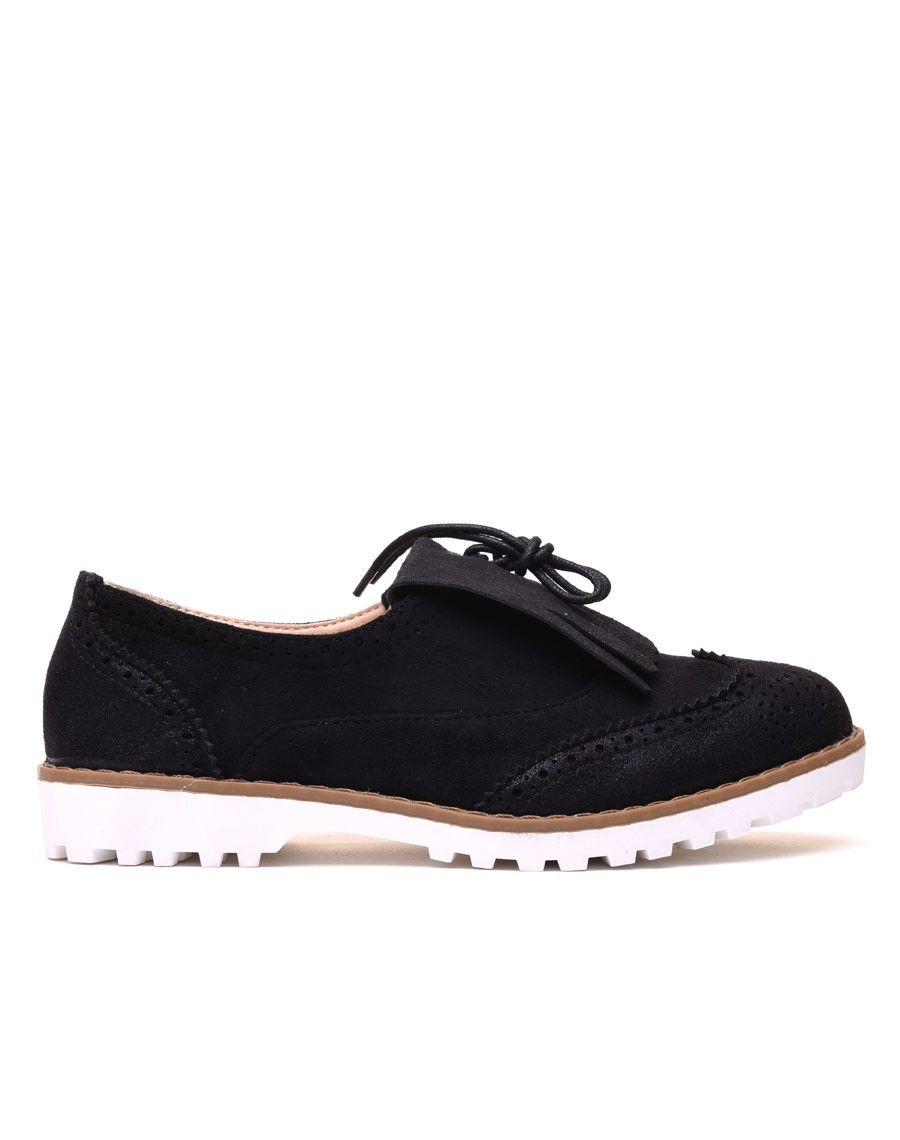 Derbies bi matières noires à franges