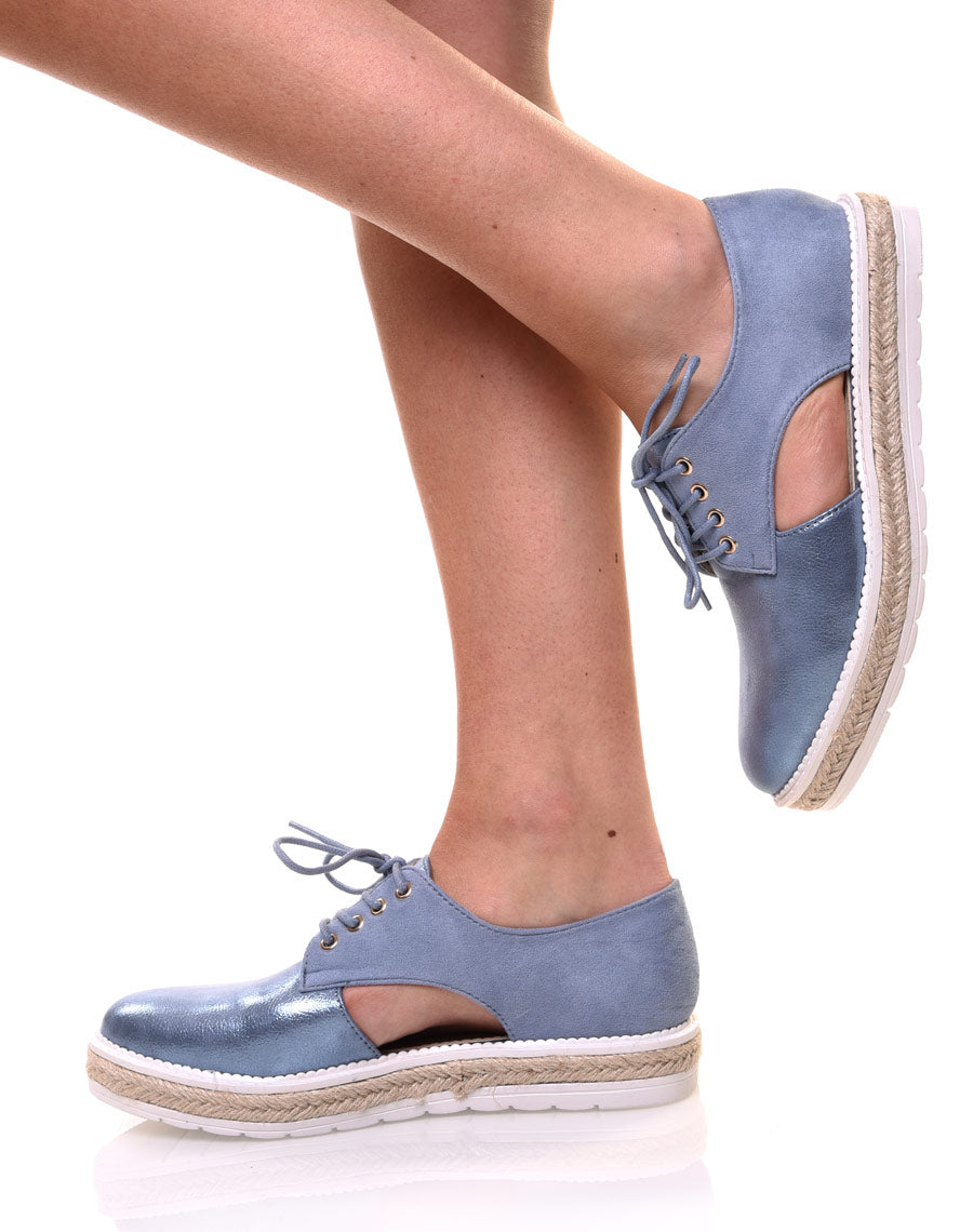 Derbies bleues avec semelle épaisse