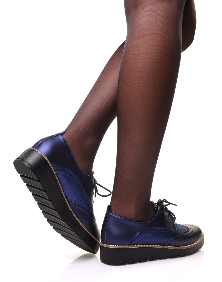 Derbies bleues bi matières