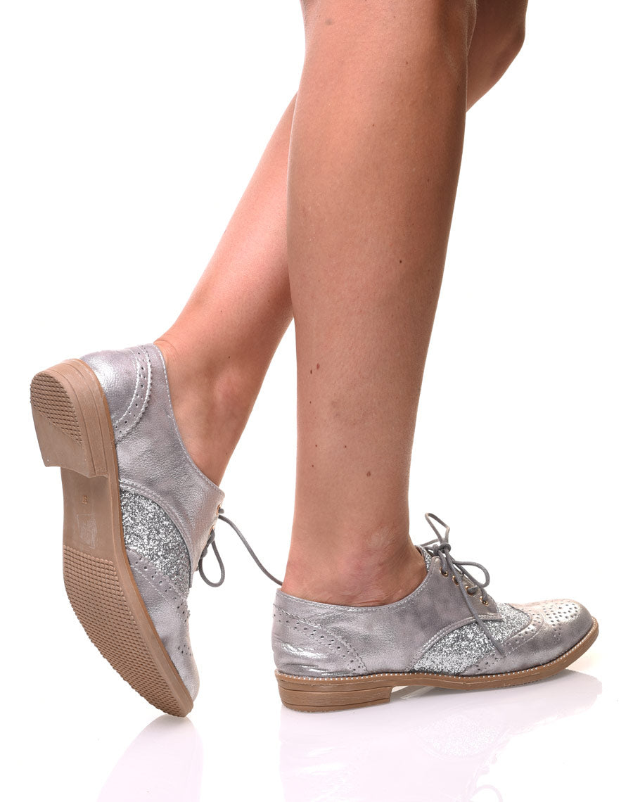 Derbies classique bi matières grises