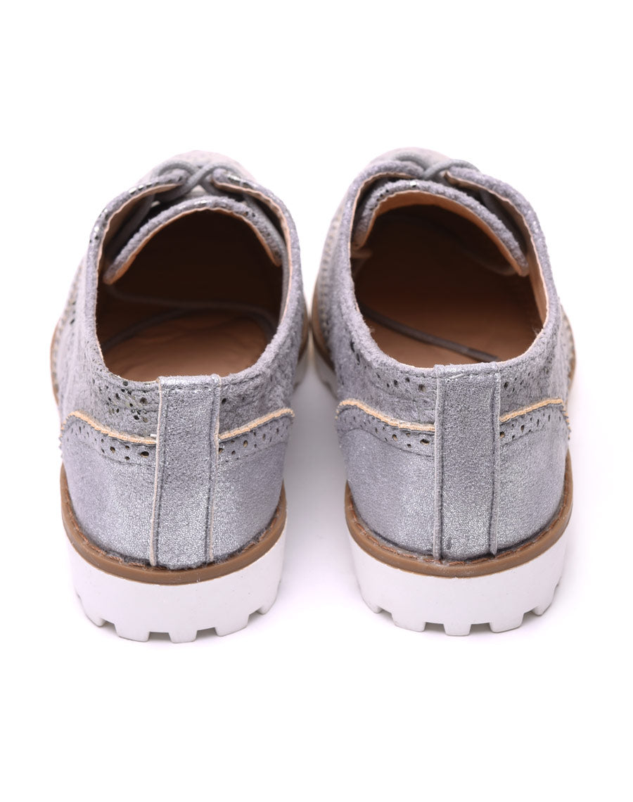 Derbies en suédine grises à lacets