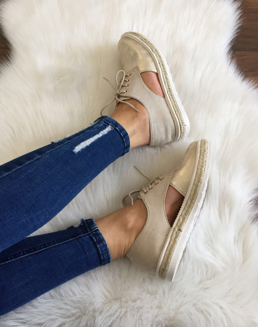 Derbies gold avec semelle épaisse