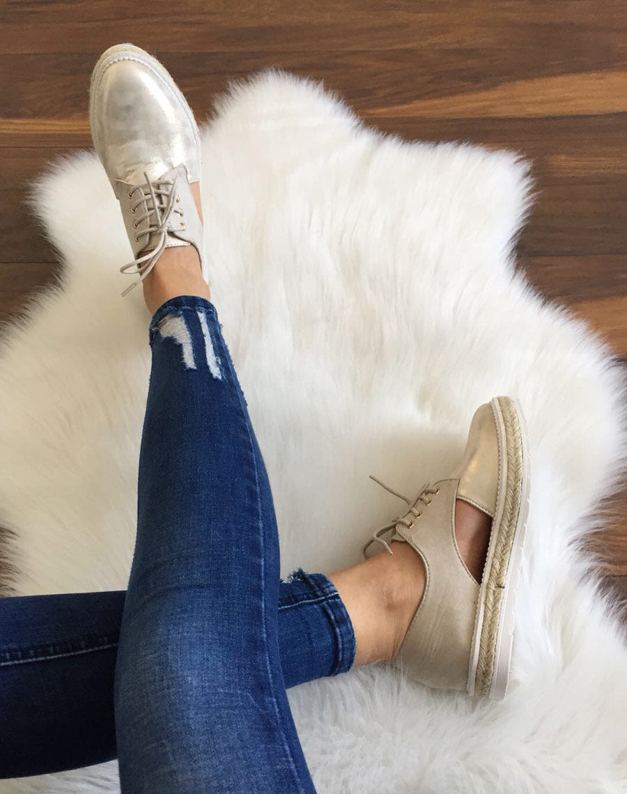 Derbies gold avec semelle épaisse