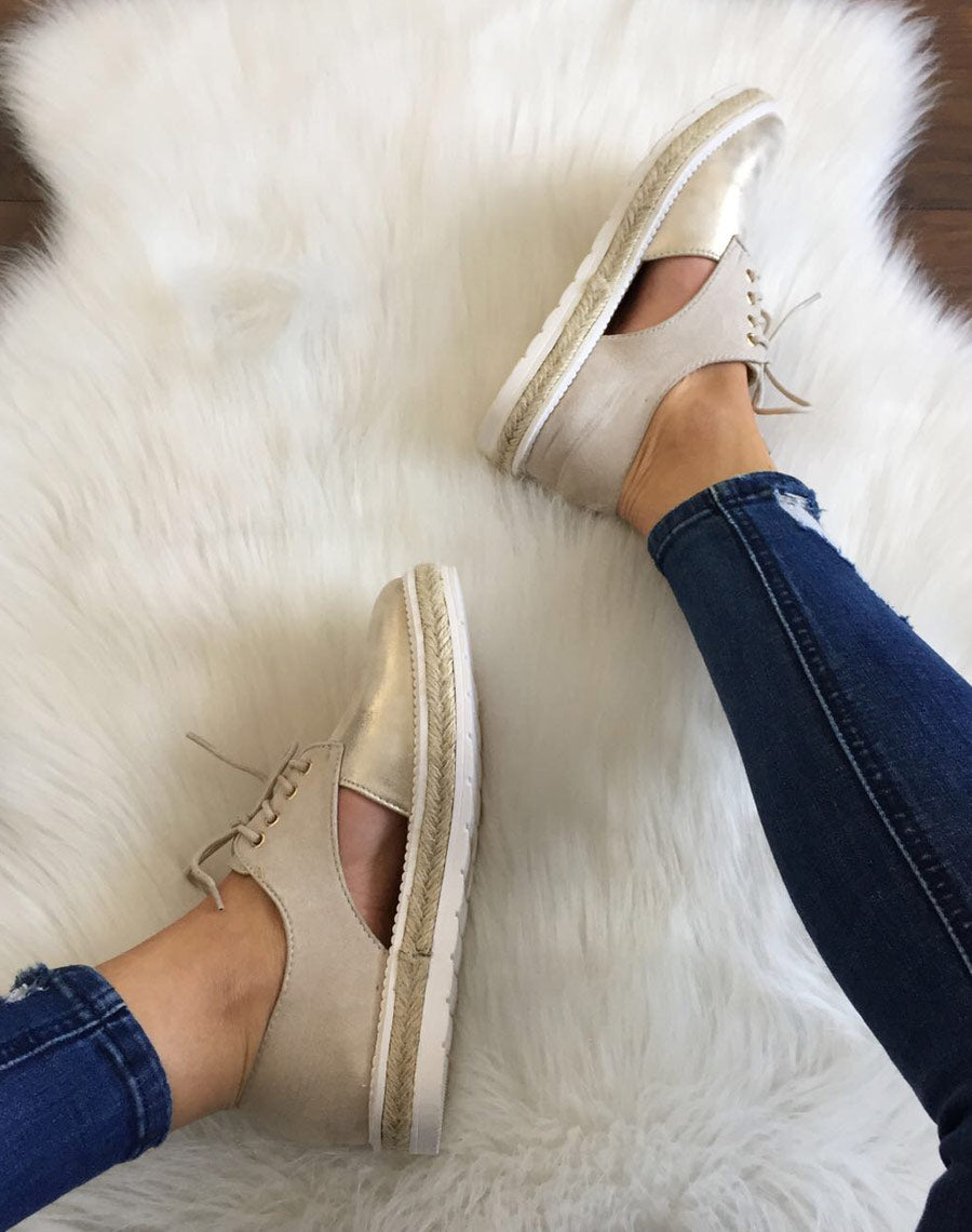 Derbies gold avec semelle épaisse