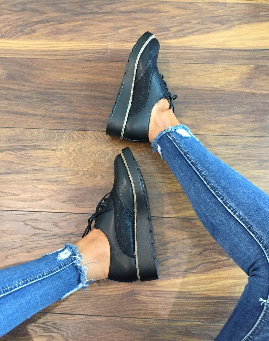 Derbies noires bi matières