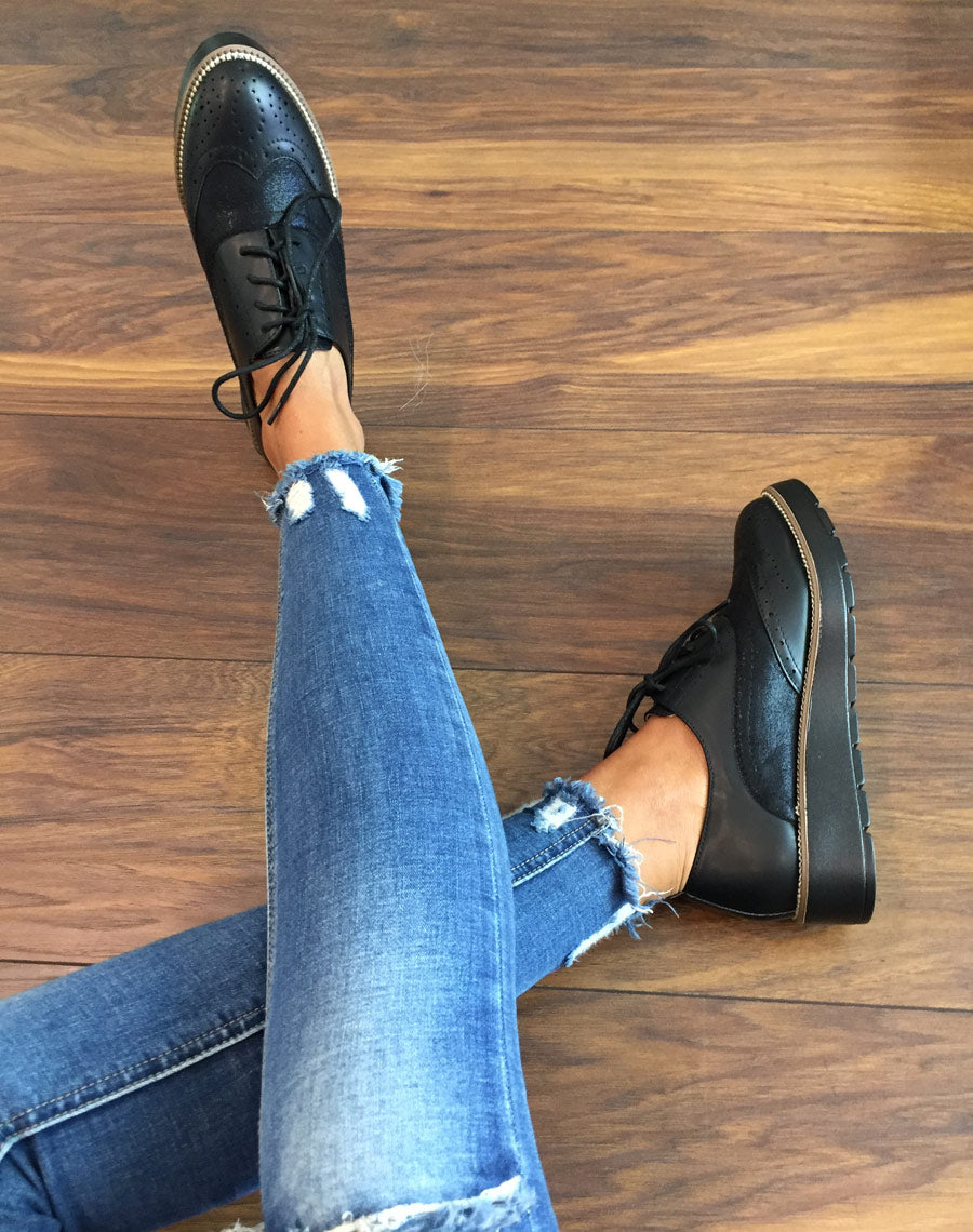 Derbies noires bi matières