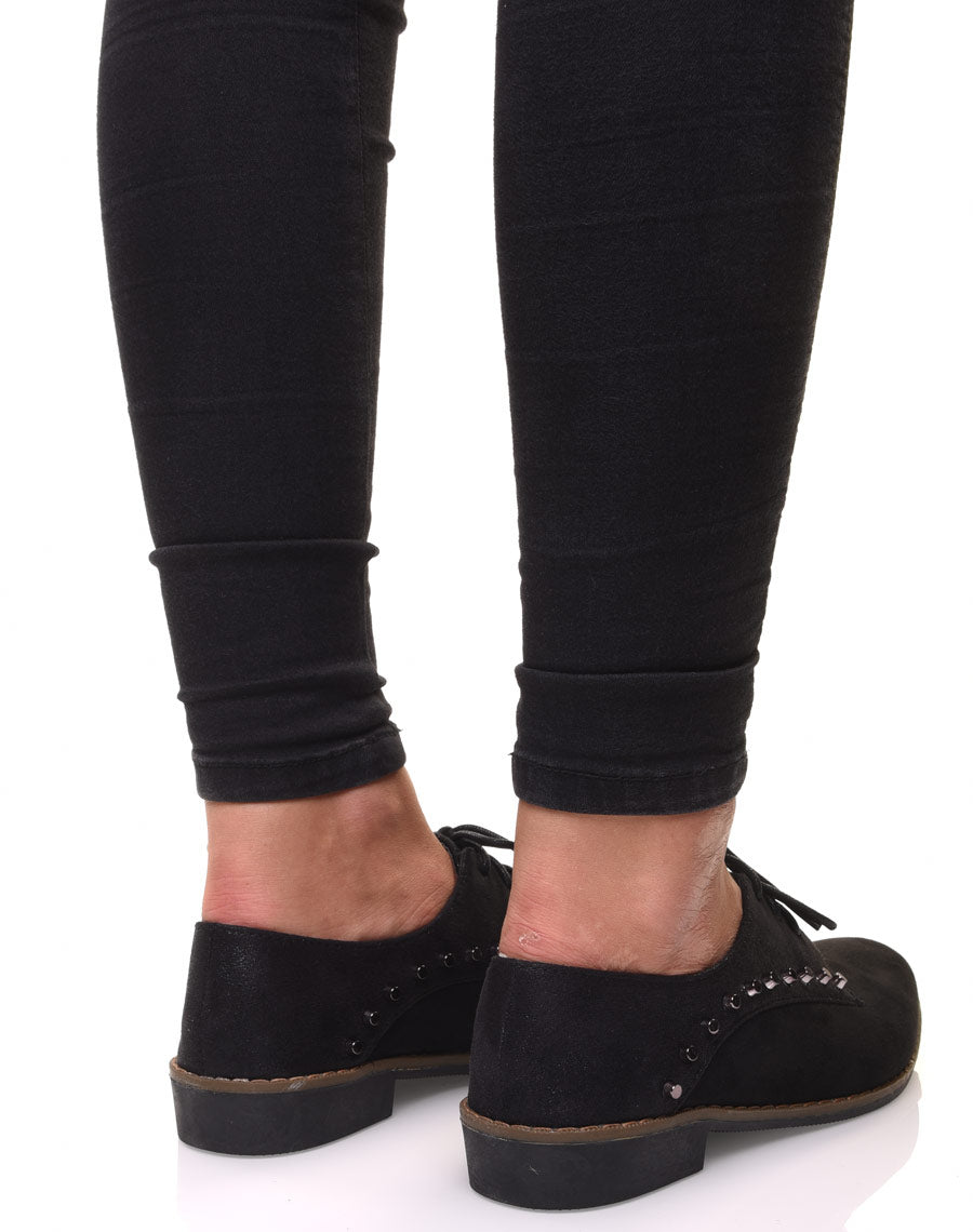 Derbies noires cloutées bi matières