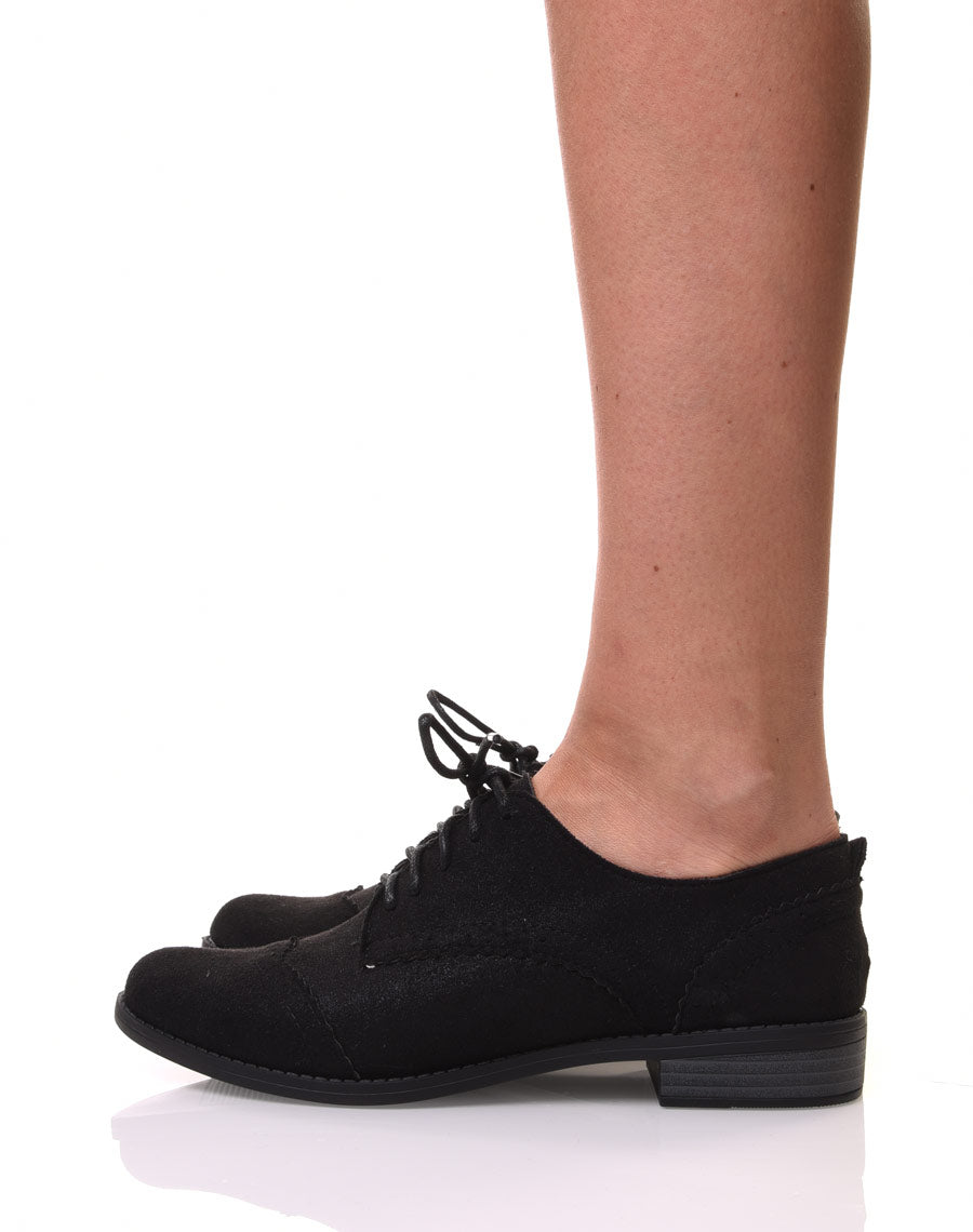 Derbies noires en suédine