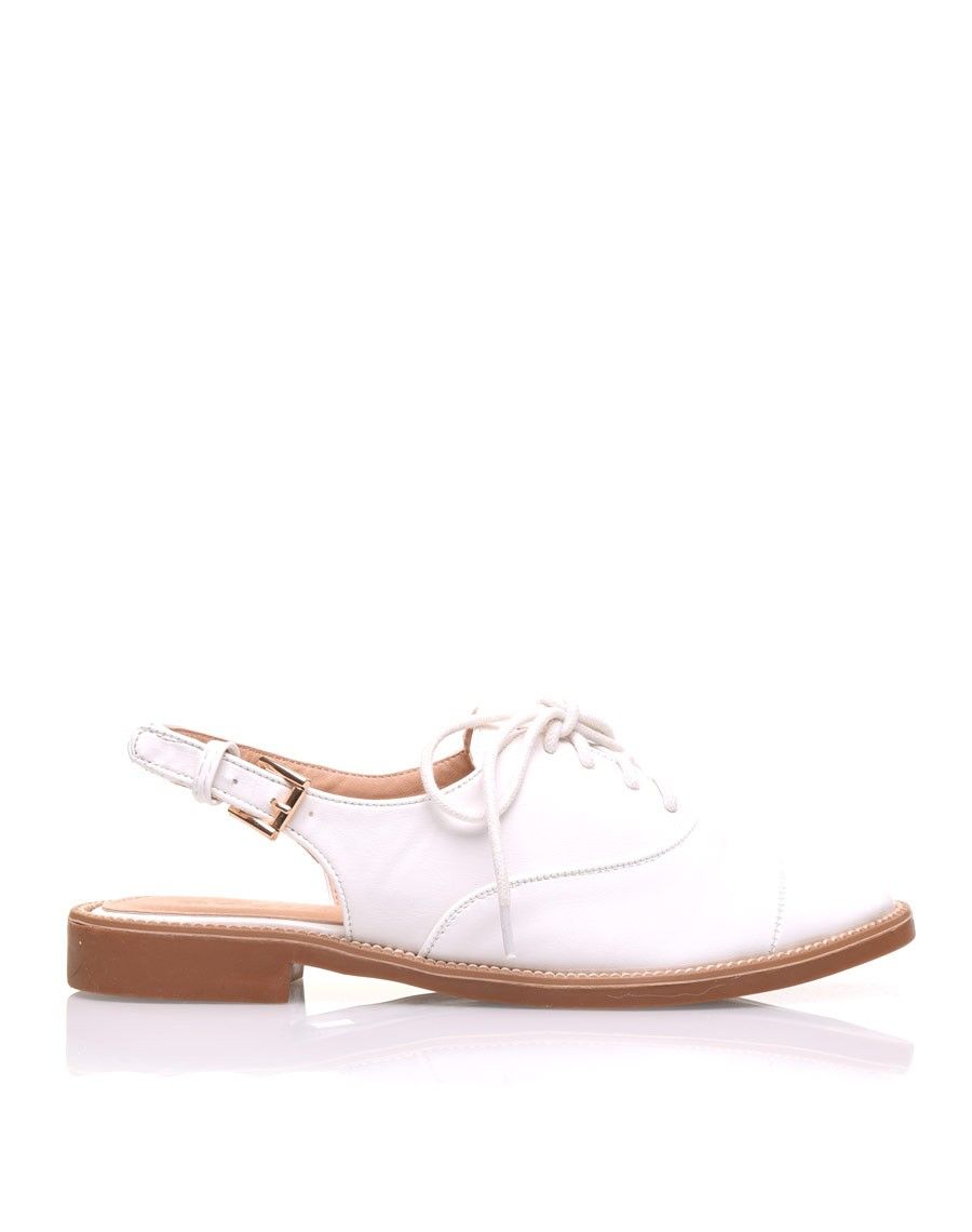 Derbies ouvertes bi matières blanches