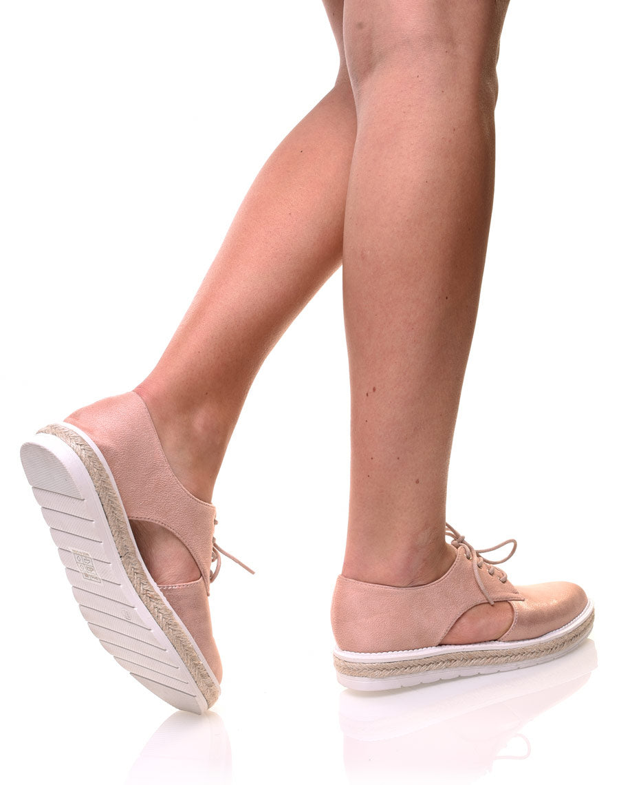 Derbies roses avec semelle épaisse