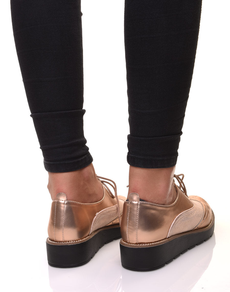 Derbies roses bi matières