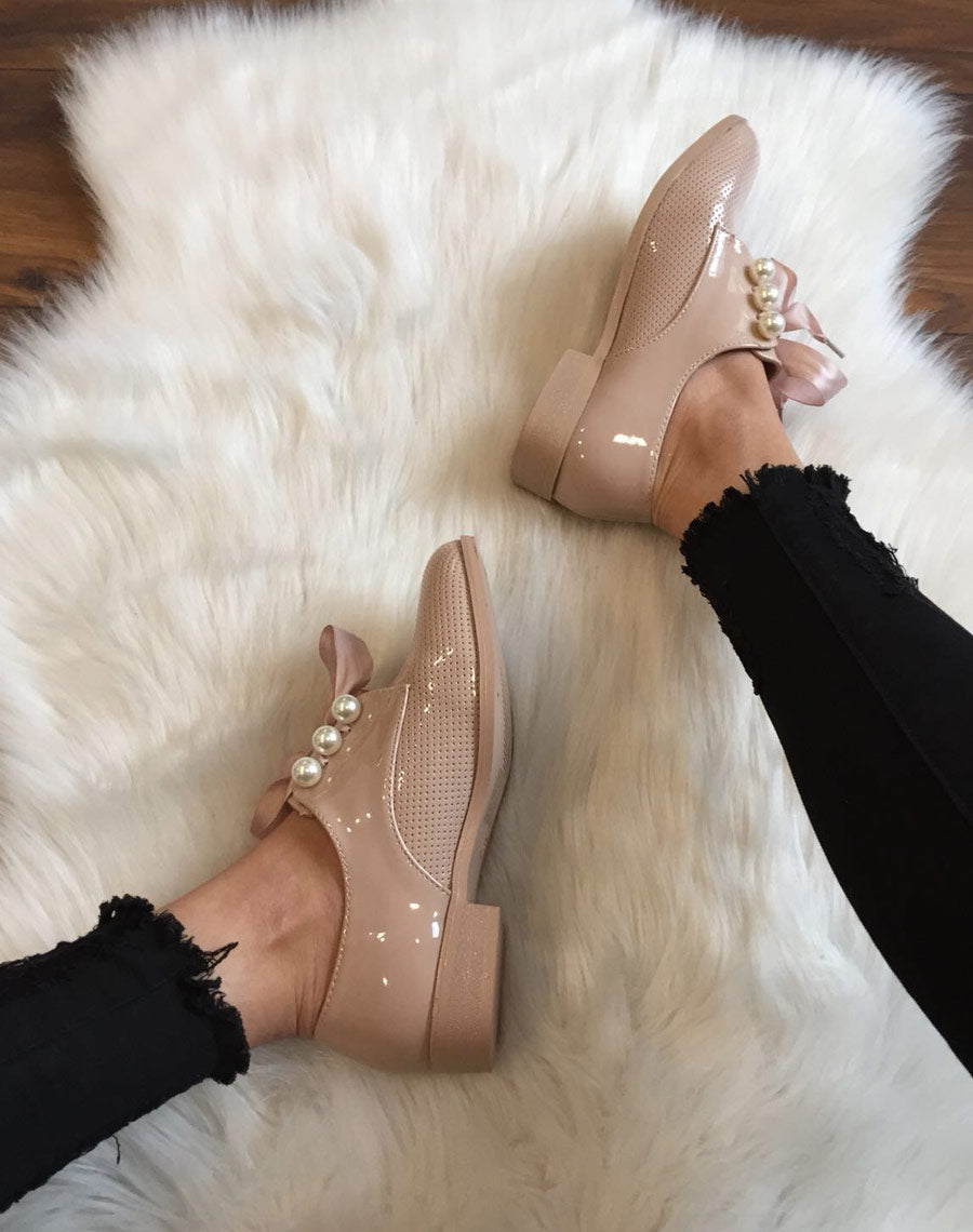 Derbies roses perlées