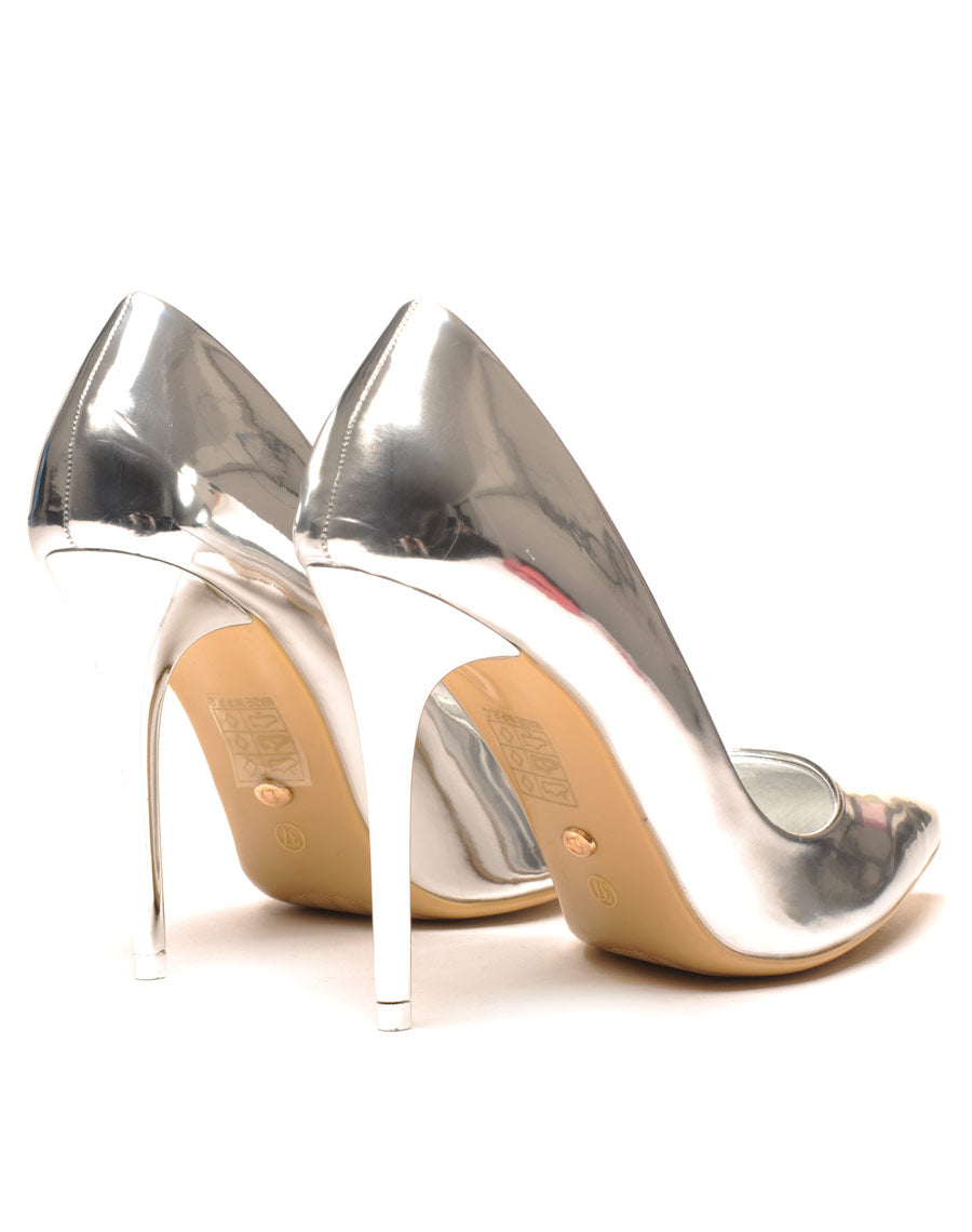 Escarpin argent métallisé
