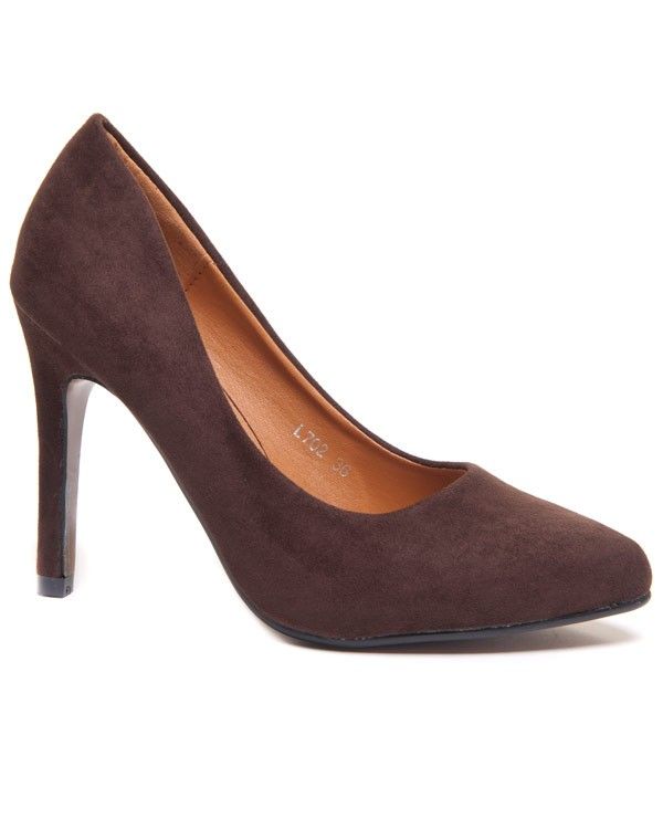Escarpin marron bout pointu esprit daim