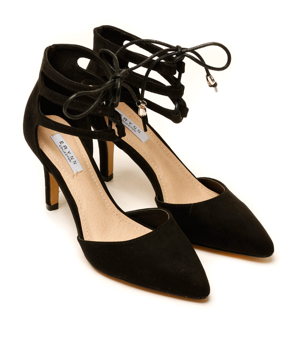 Escarpin noir effet suédine