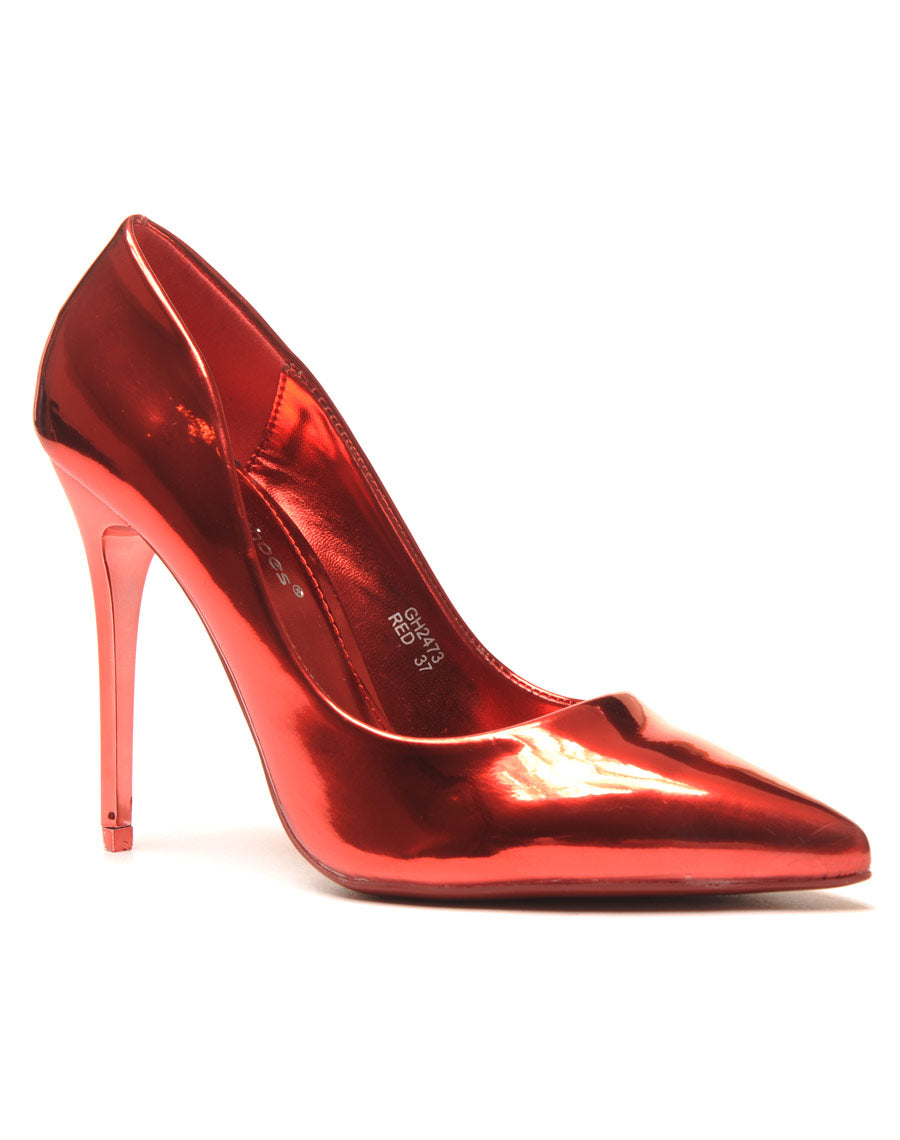 Escarpin rouge métallisé