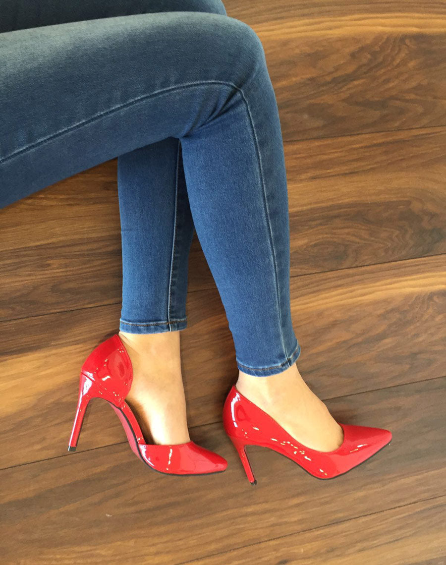 Escarpin rouge vernis