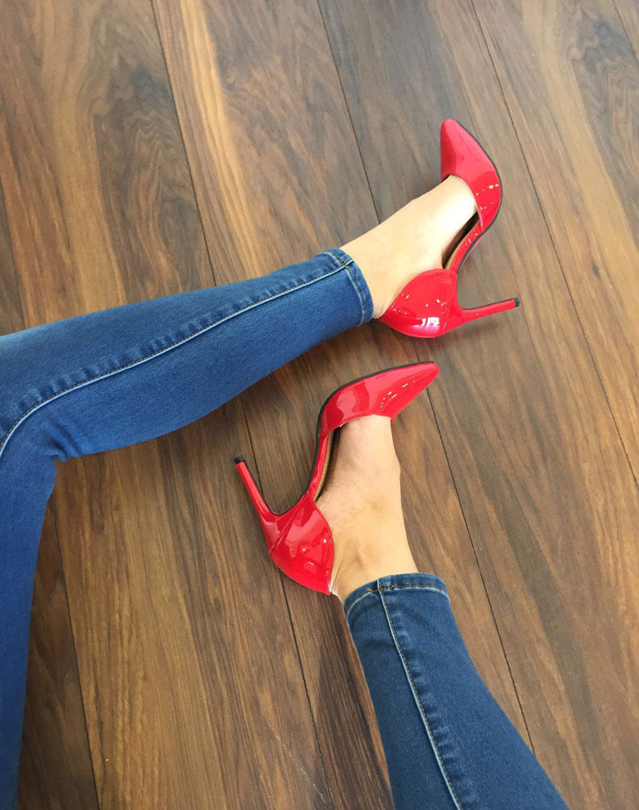 Escarpin rouge vernis
