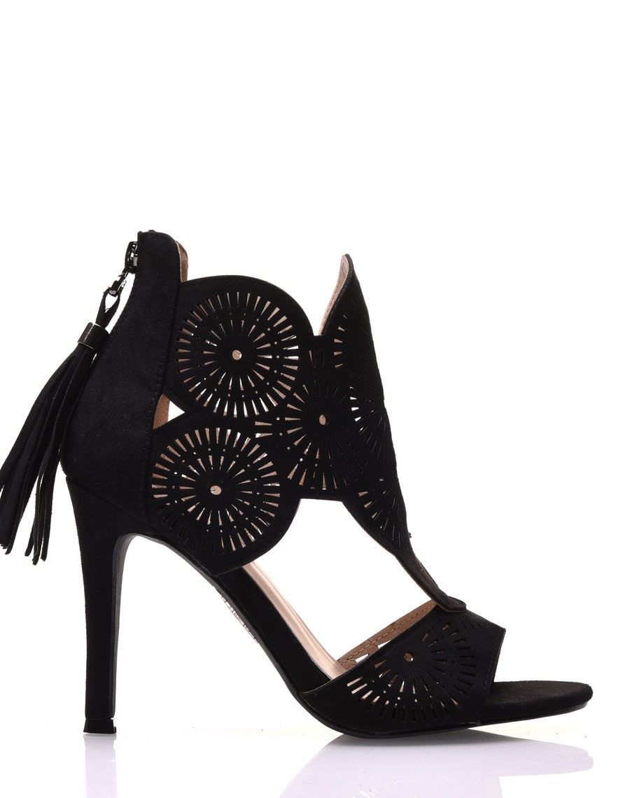 Escarpins ajourés noirs à talons