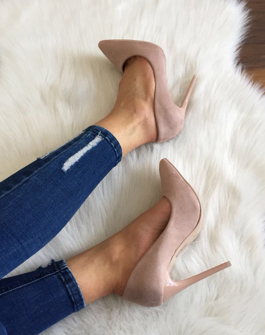 Escarpins beiges suédine