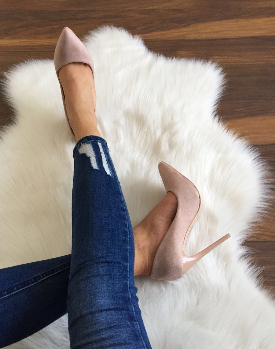 Escarpins beiges suédine