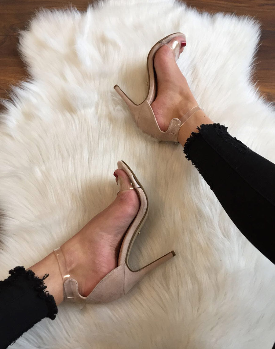 Escarpins bi matières beiges