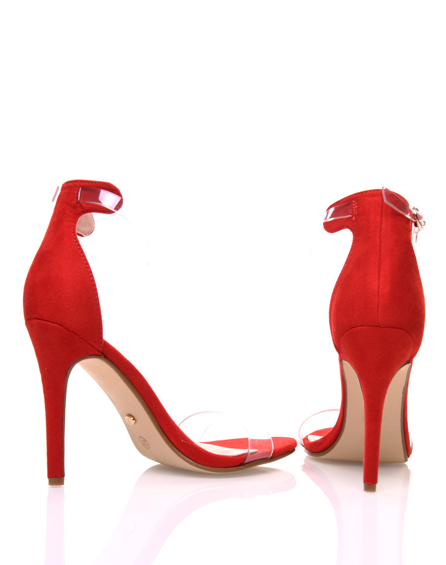 Escarpins bi matières rouges