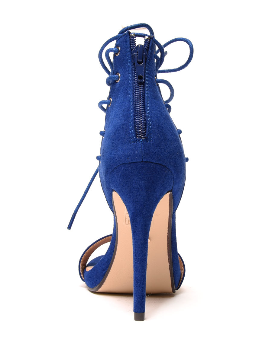 Escarpins bleus lacets