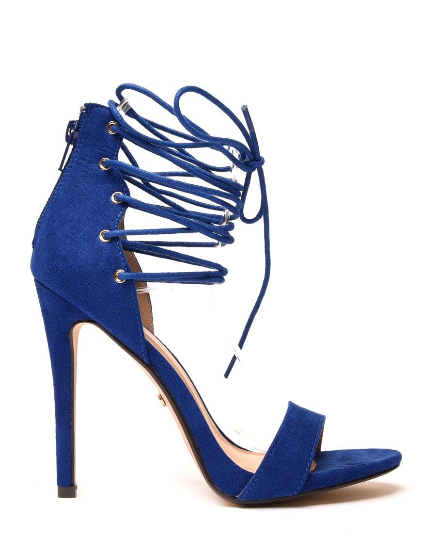 Escarpins bleus lacets