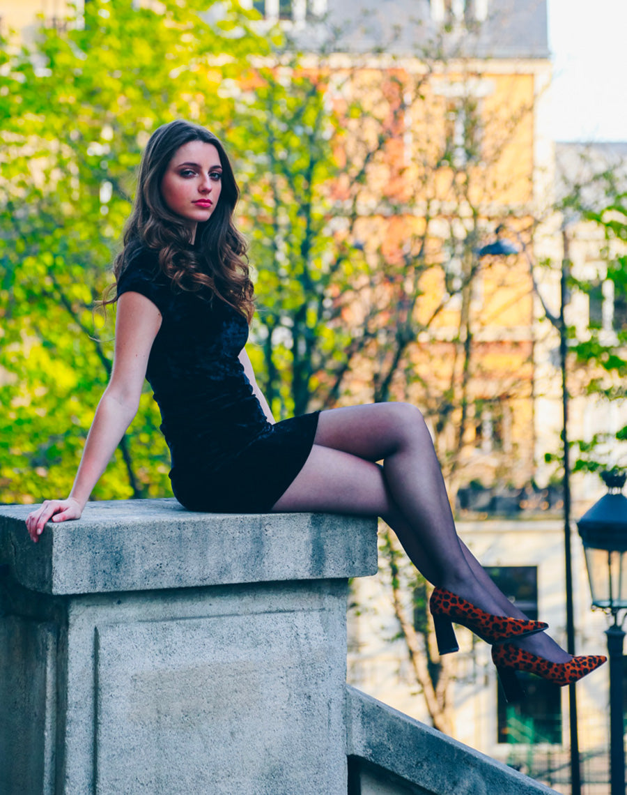 Escarpins à bouts pointus léopards et talons trapèzes