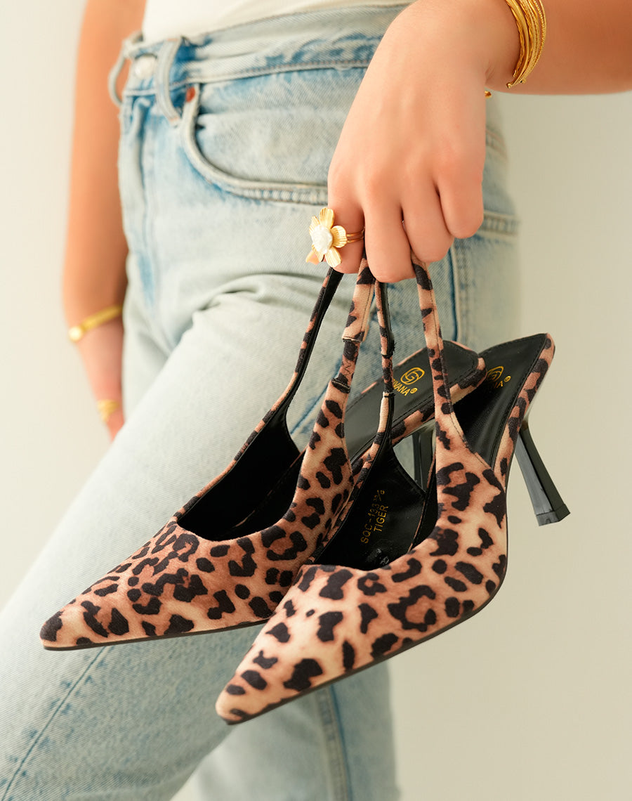 Escarpins Femme Léopard à Bout Pointu