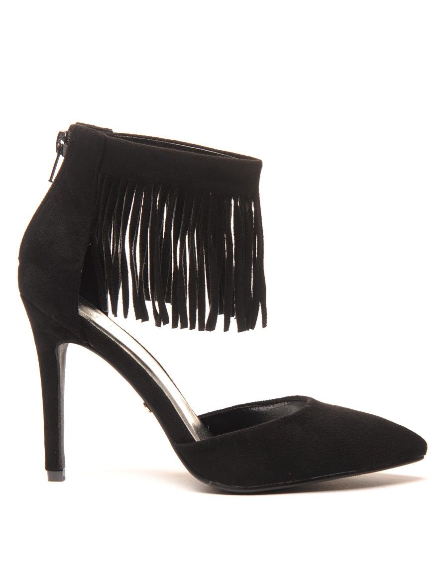 Escarpins noirs avec franges