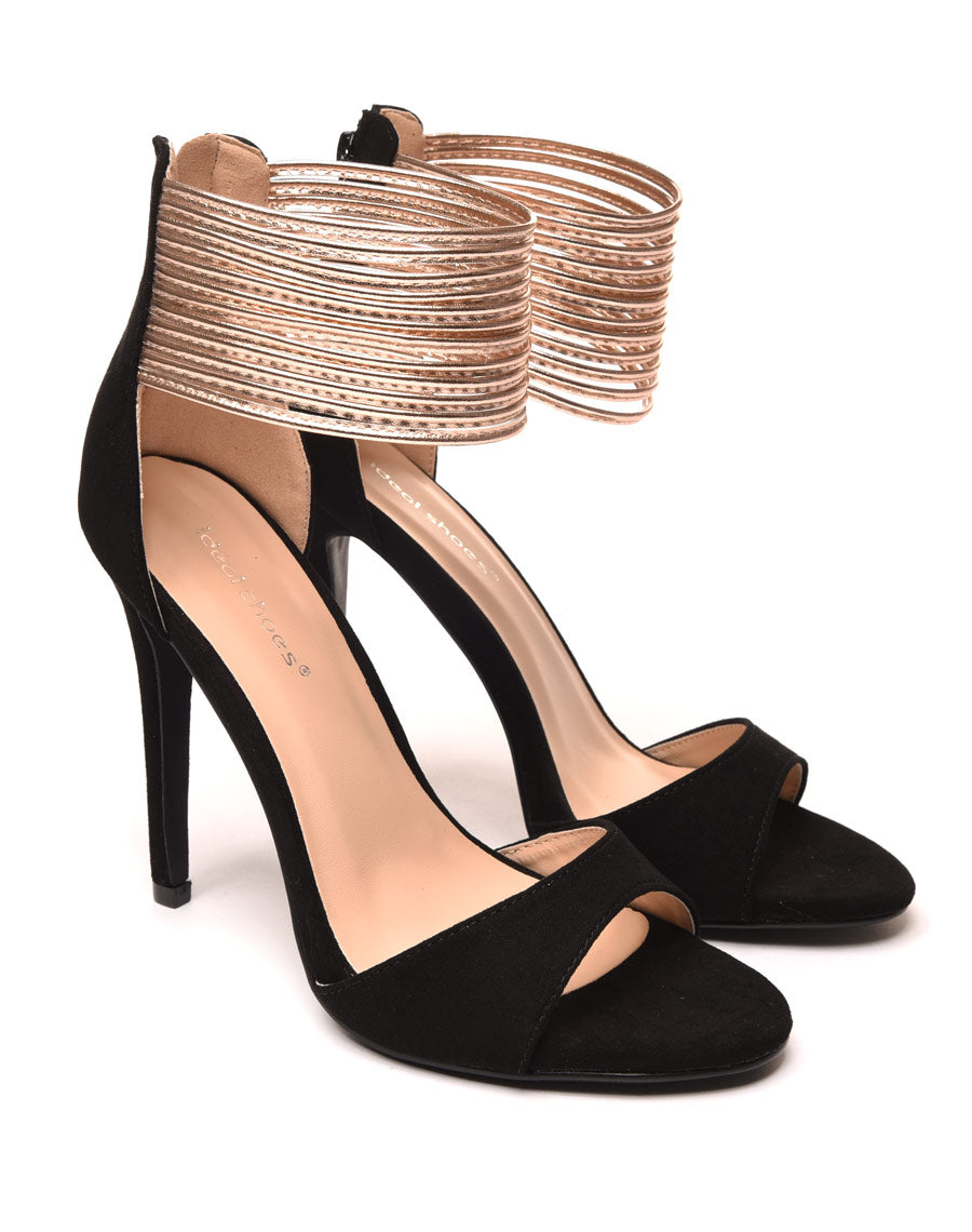 Escarpins noirs bicolores avec fermeture arrière