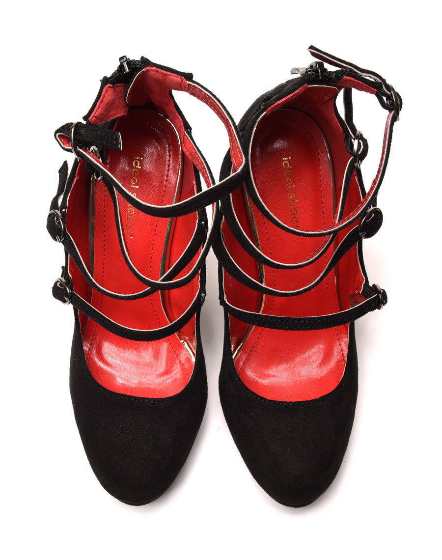 Escarpins noirs à lanières fines multiples