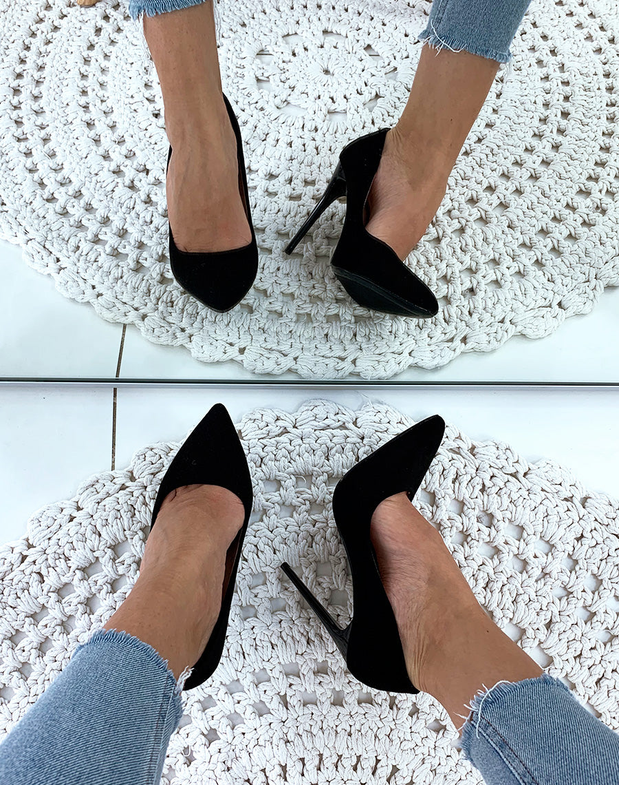 Escarpins noirs suédine