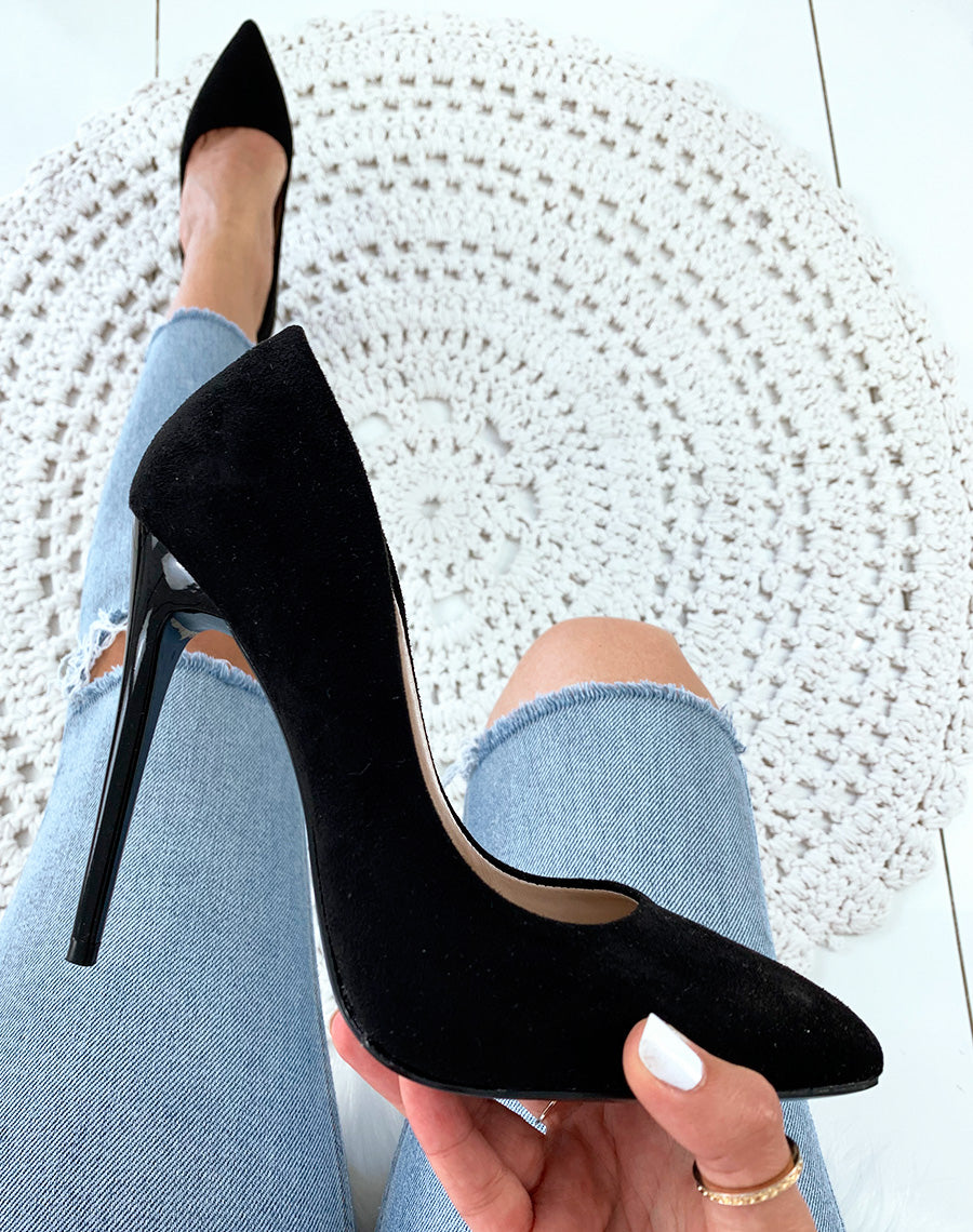 Escarpins noirs suédine
