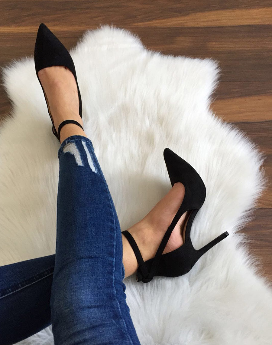 Escarpins noirs suédine