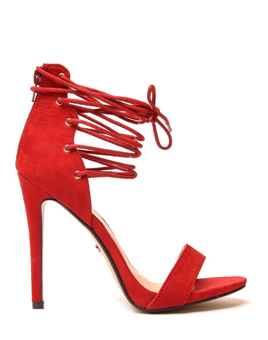Escarpins rouges lacets