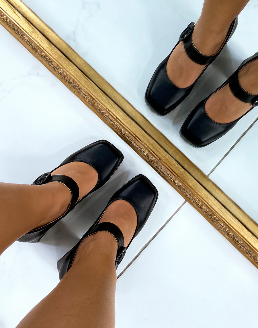 Escarpins style babies noir