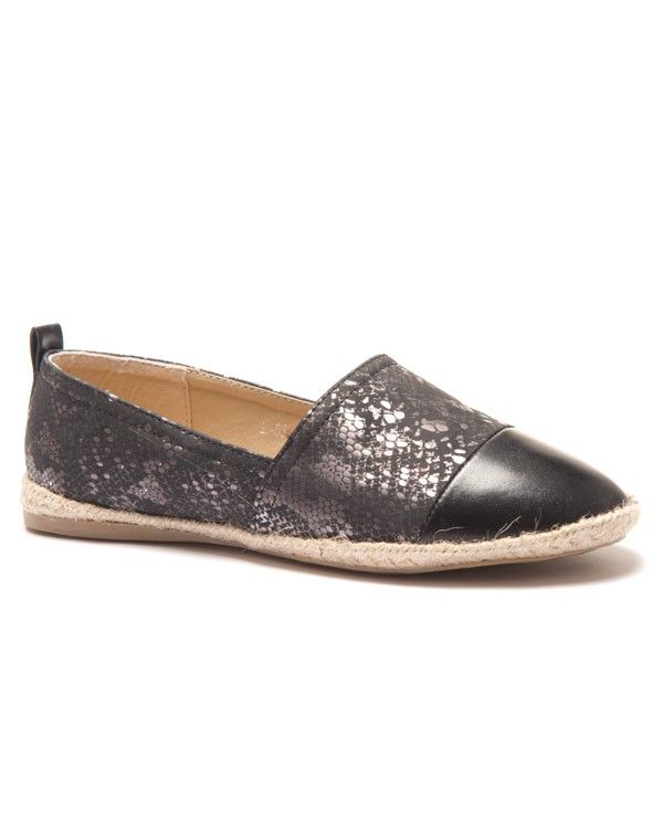 Espadrille bi matière noire