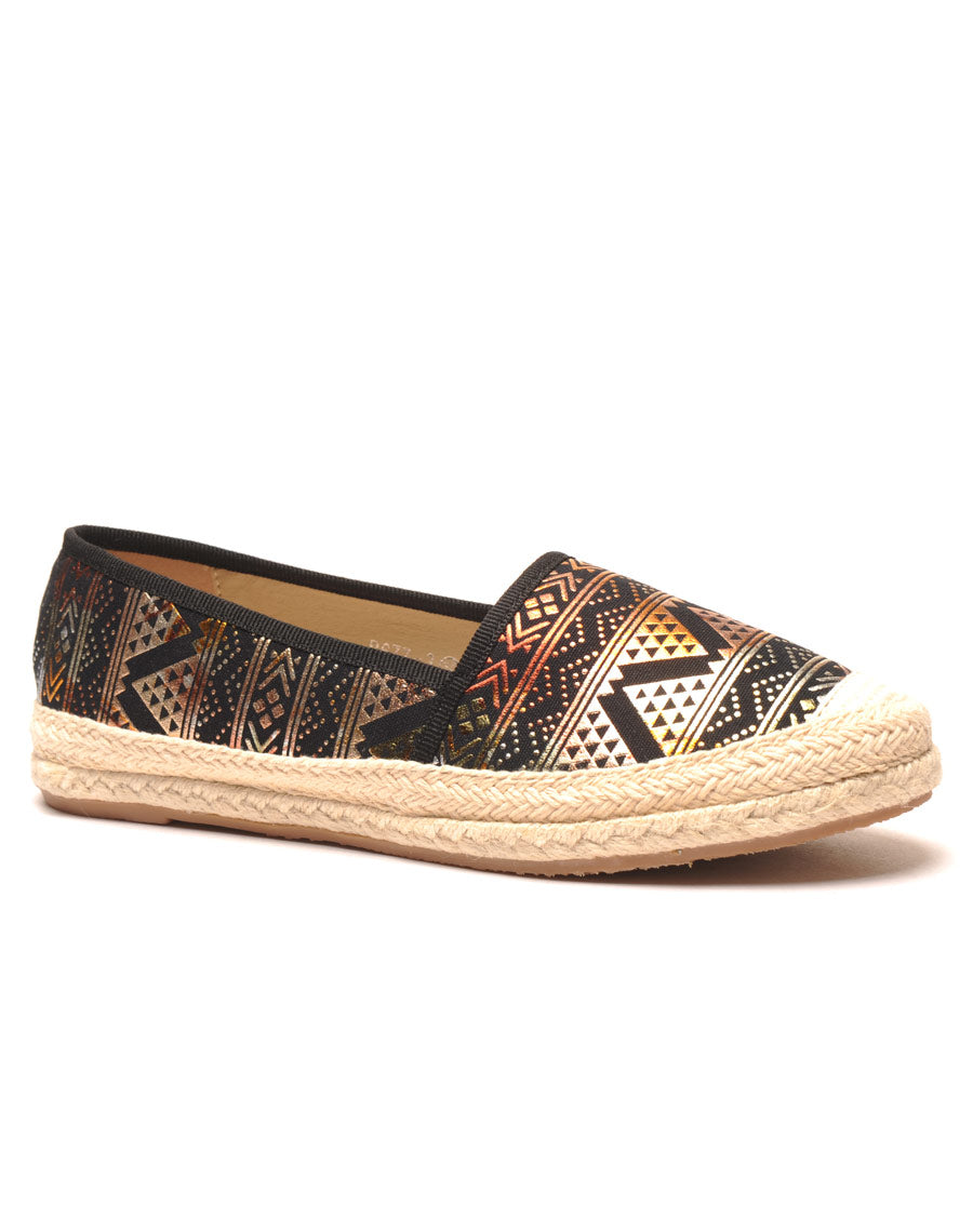 Espadrille noir imprimé