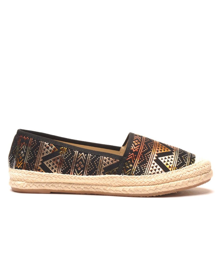 Espadrille noir imprimé