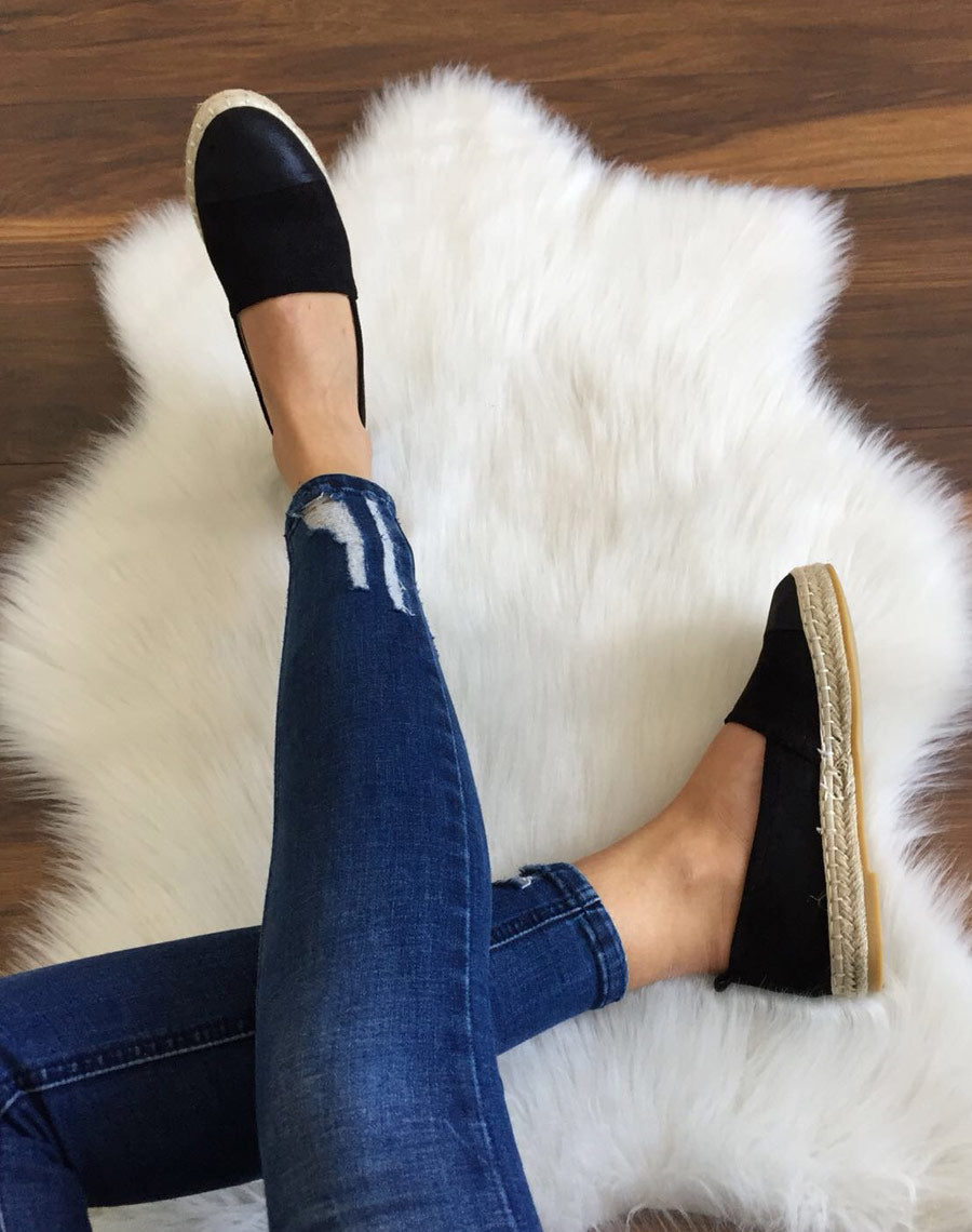 Espadrille noire suédine