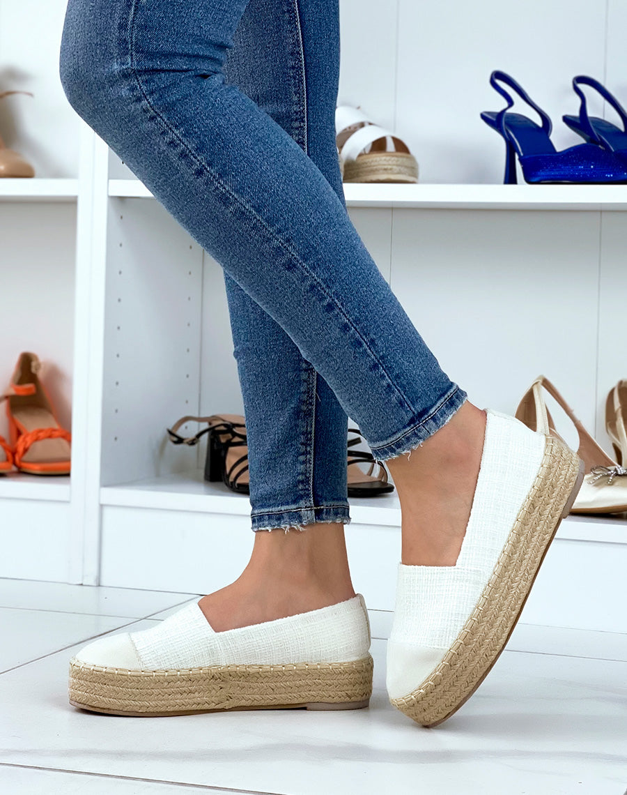 Espadrilles beiges pailletés