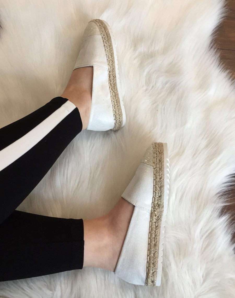 Espadrilles blanches effet brillant