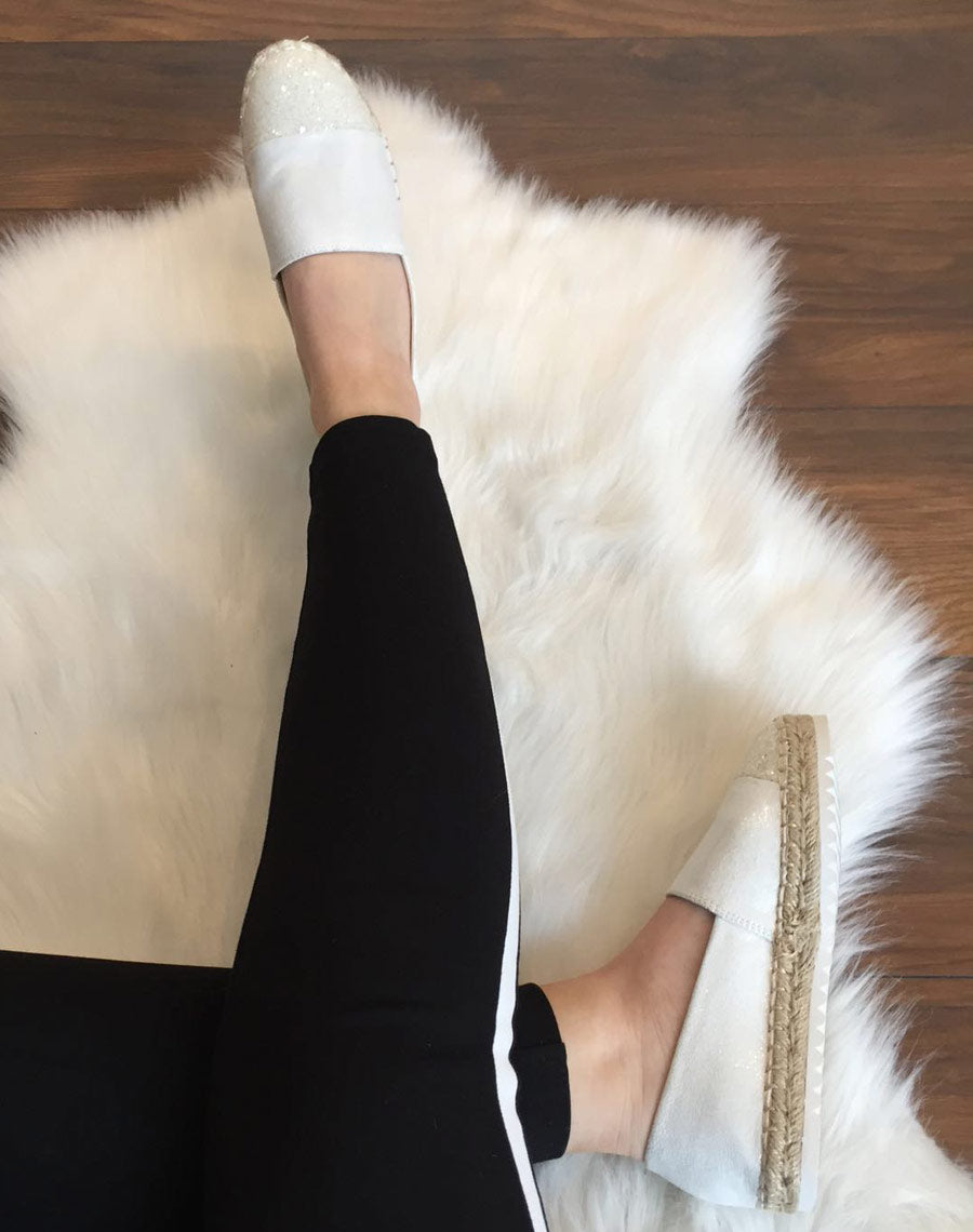 Espadrilles blanches effet brillant